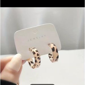 Acrylic Leopard Print Hoop Earrings, Stylish Jewelry